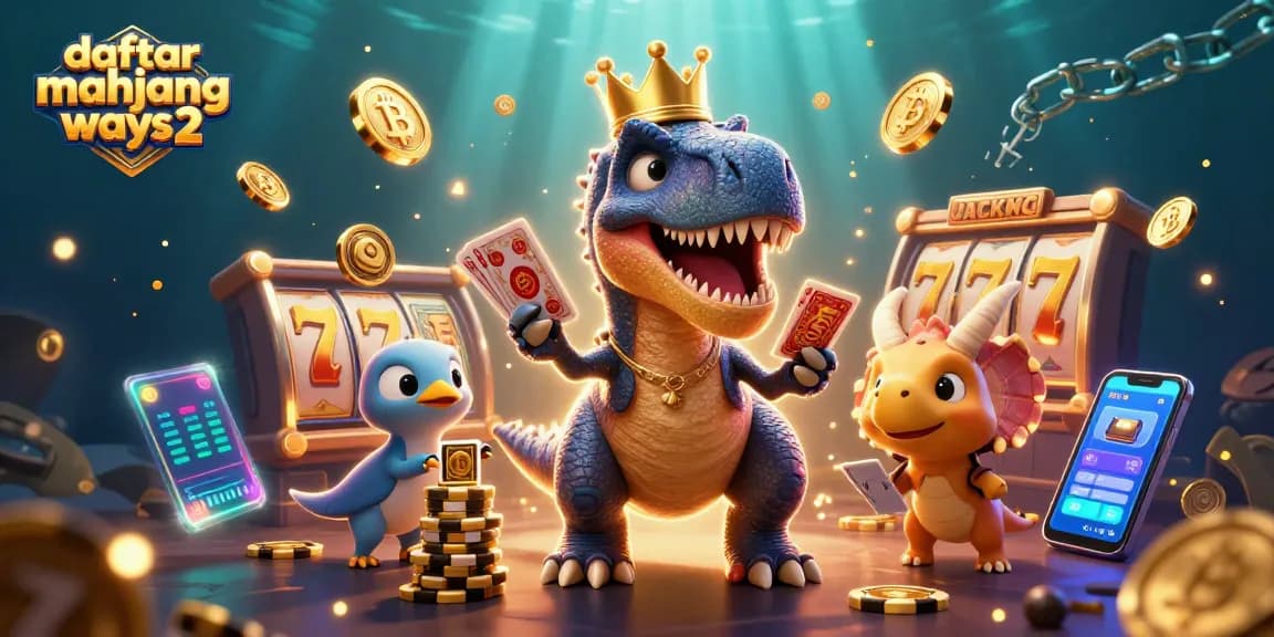 Experience the excitement of daftar slot mahjong ways 2 with vibrant 3D cartoon characters in a casino setting.