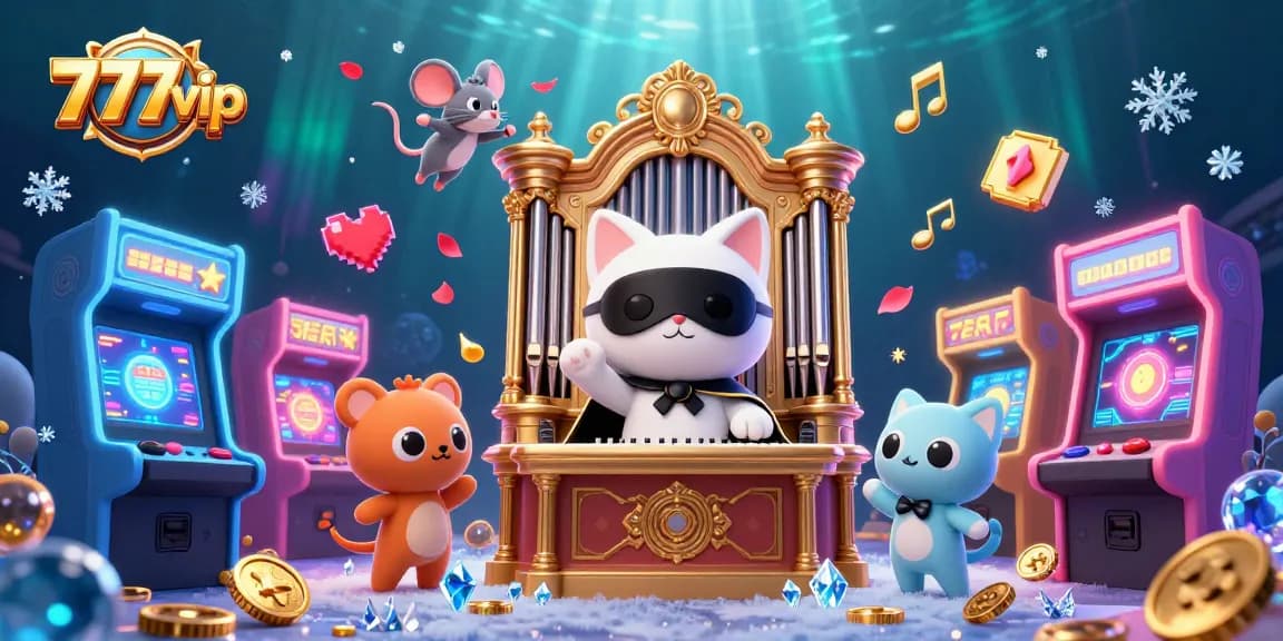 Engage in the thrilling world of 777vip with an exciting casino scene featuring a charismatic cat and dazzling gaming elements.