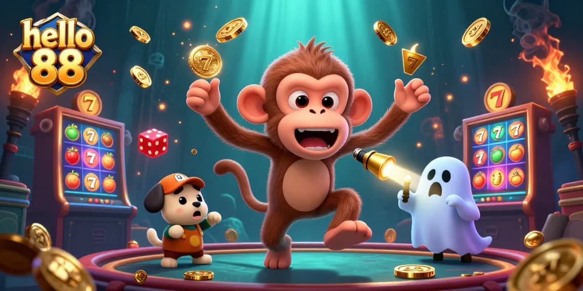 Experience thrilling adventures at hello 88 as a ghost-hunter puppy tracks a mischievous monkey in a haunted casino.