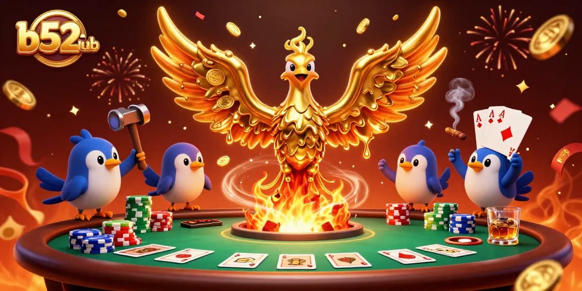 Engage with b52club's thrilling gaming experience featuring unique elements like molten phoenix and poker.