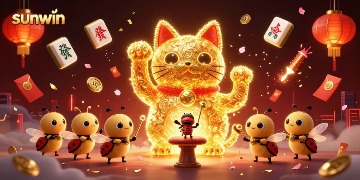 Experience sunwin's vibrant 3D lucky cat casino illustration with dynamic gaming elements in action.