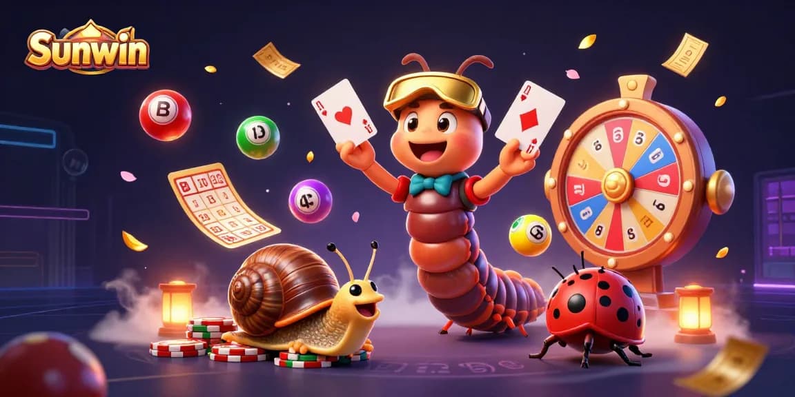 Experience the excitement at Sunwin with colorful lottery elements and a charming dealer scene.