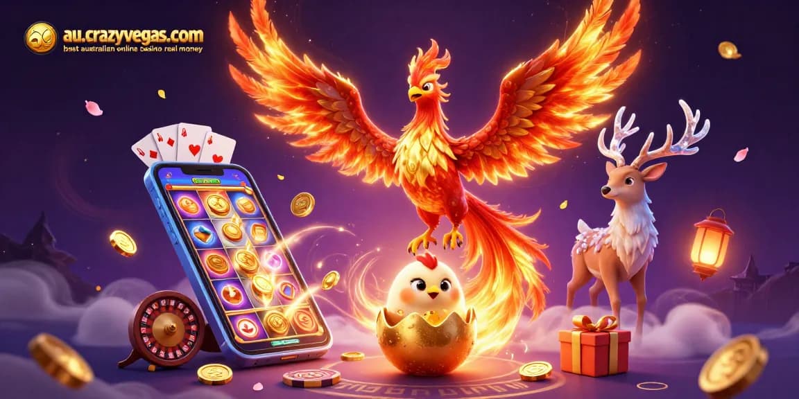 Experience thrilling gameplay at au.crazyvegas.com best australian online casino real money with a stunning phoenix theme.