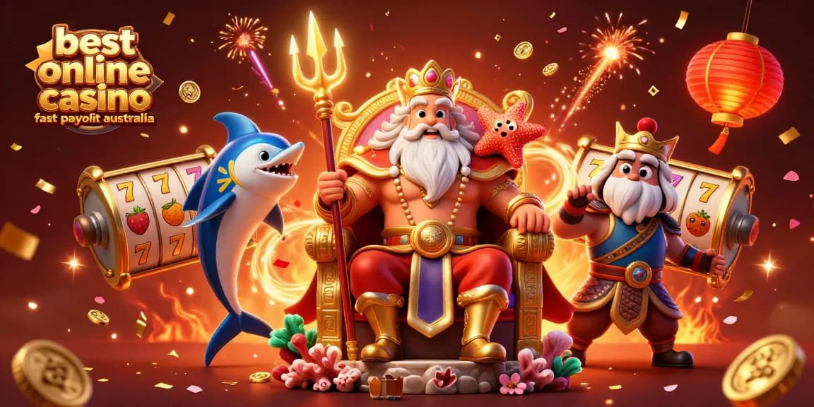 Experience the excitement at the best online casino fast payout australia with vibrant 3D characters and festive elements.