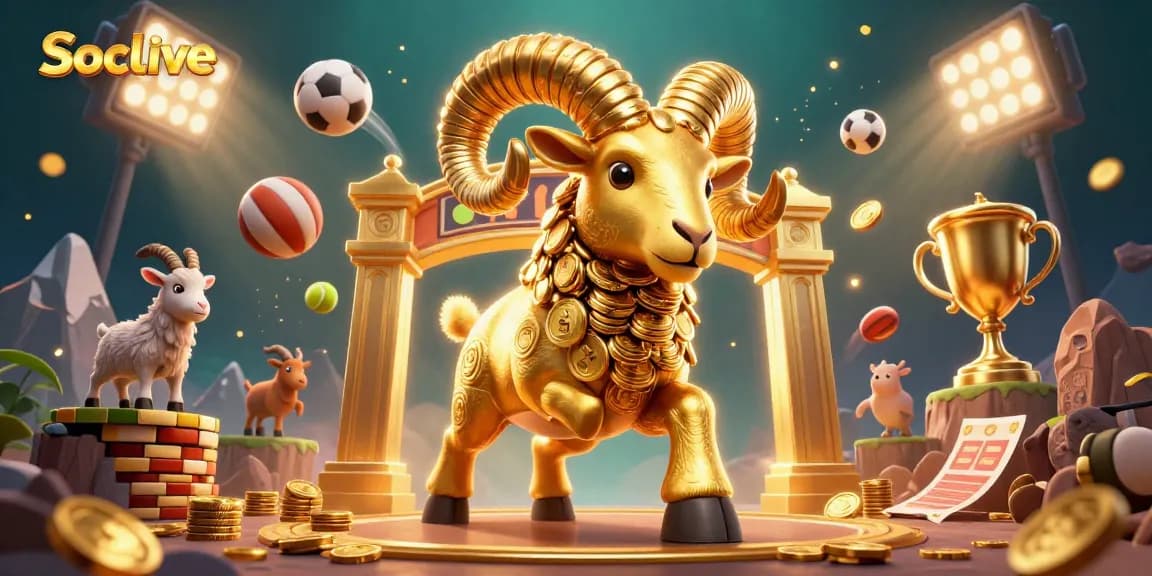 Socolive streams thrilling soccer action with dynamic sports elements in a vibrant illustration.