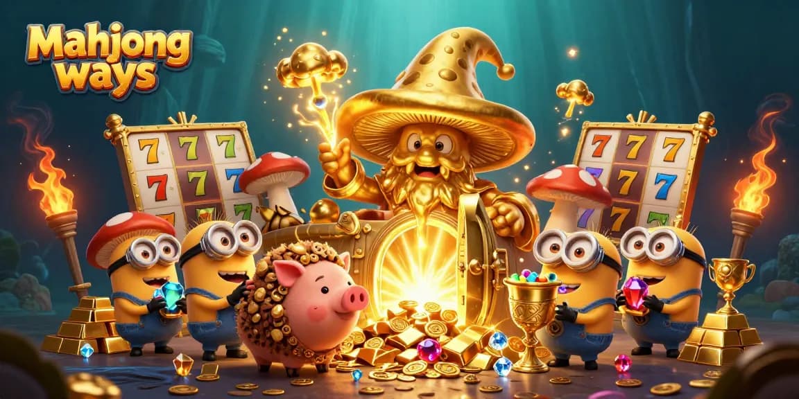 Experience the thrilling mahjong ways slot action with animated treasure and golden characters.