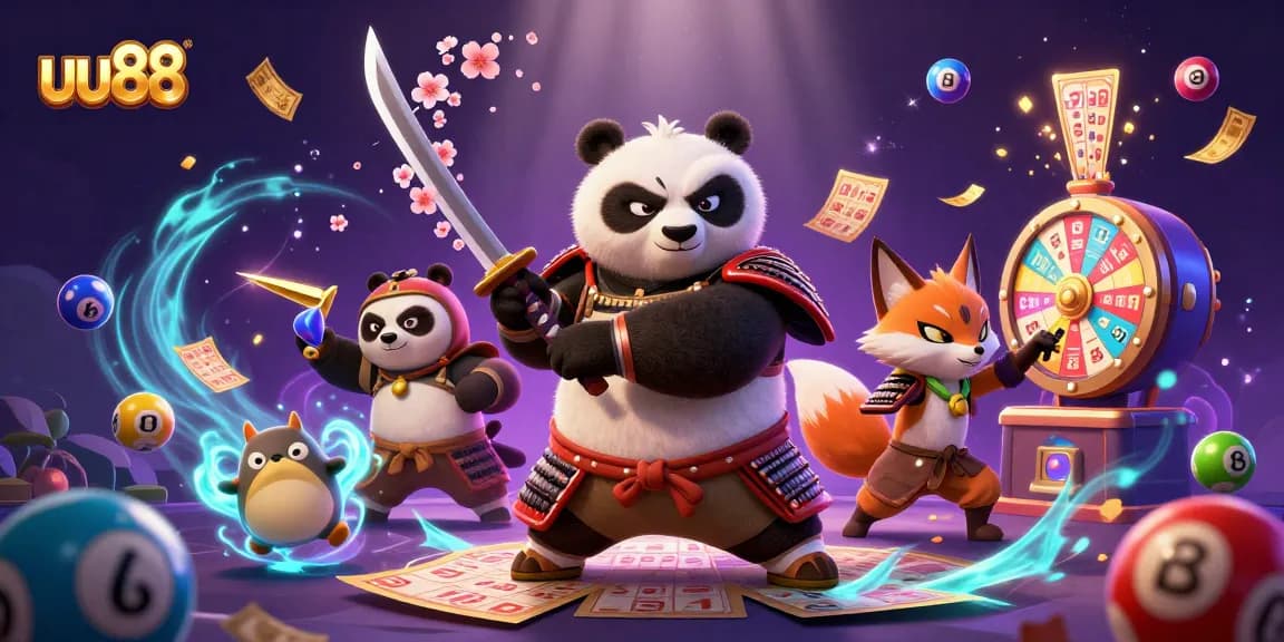 Spin the uu88 lottery as a fierce panda samurai draws his katana!