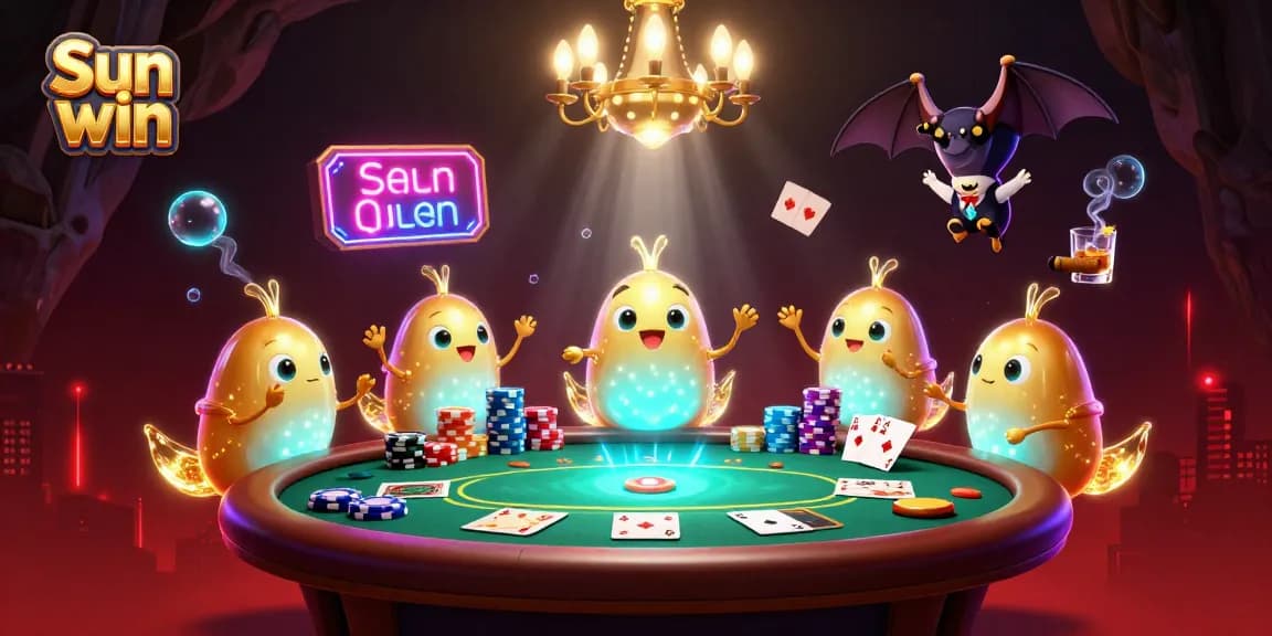 Experience excitement at Sun win casino with glowing worms lighting up vibrant poker action.