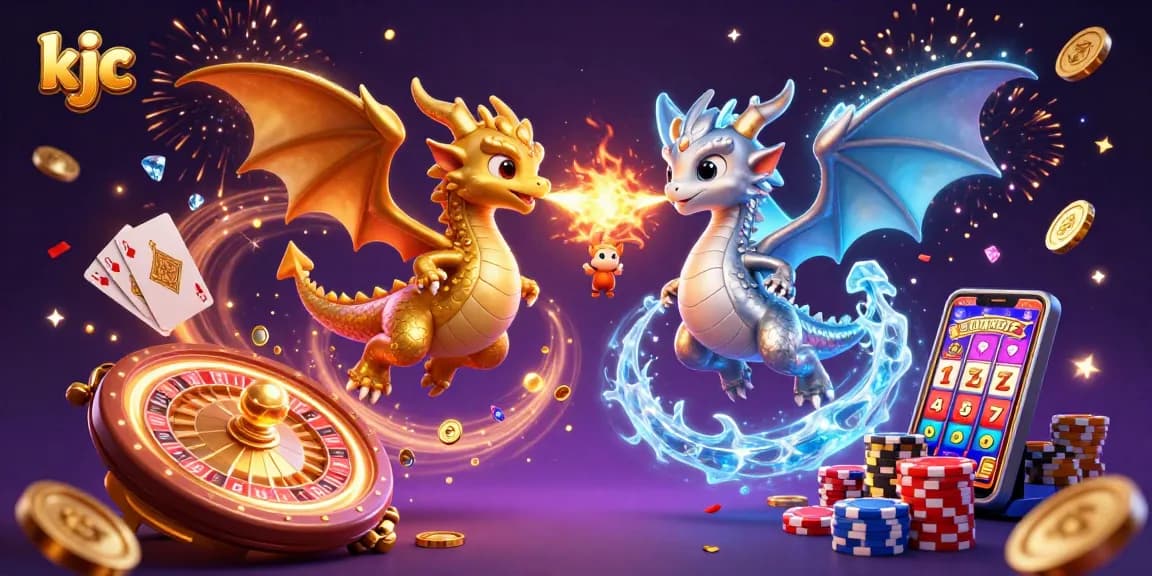Experience the thrill of kjc with dynamic 3D dragons showcasing exciting casino elements in vivid action.