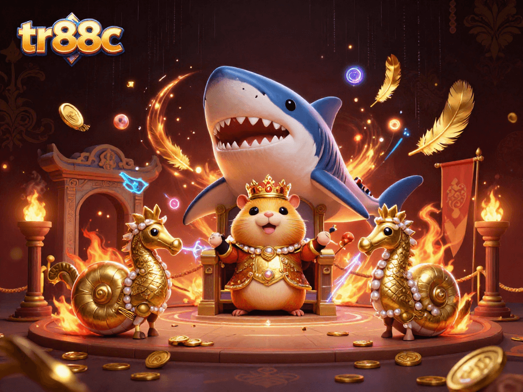 Experience thrilling gameplay and enchanting visuals with tr88c's vibrant casino scene featuring royal characters.