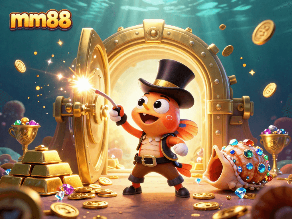 Experience thrilling gaming adventures with mm88 as a sparkling anglerfish and pirate shrimp uncover treasures.
