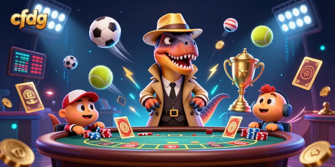 Win big with cfdg at the blackjack table featuring a velociraptor card counter and thrilling casino elements.