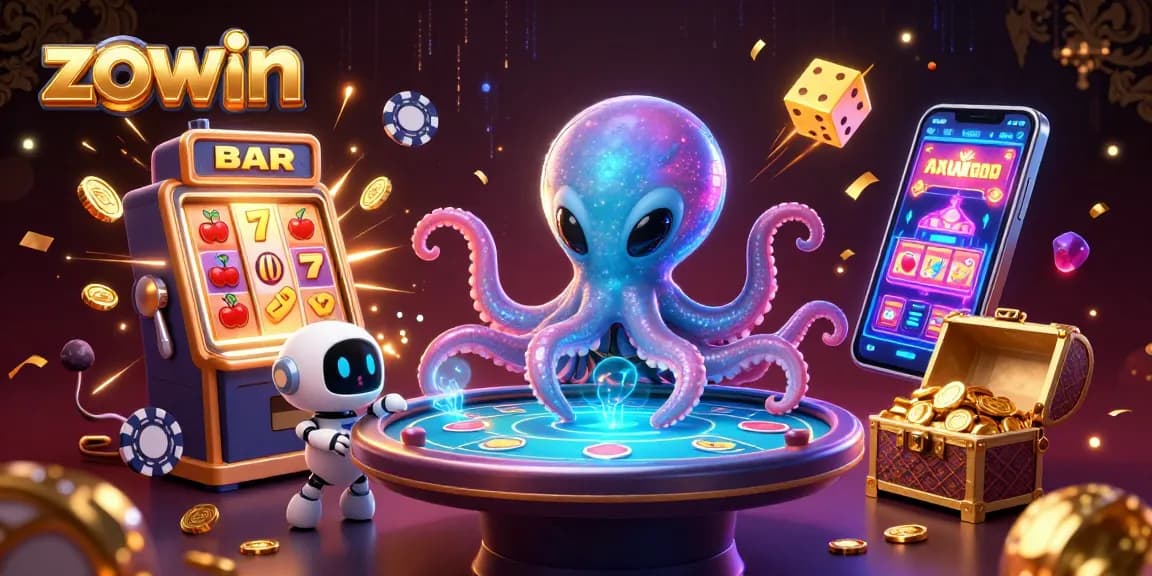Join the fun with Zowin, where a thrilling 3D alien poker adventure awaits amid colorful casino excitement.