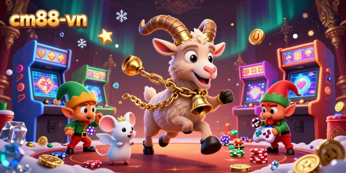 Experience exciting gameplay at cm88-vn as Krampus and friends steal the spotlight in a vibrant casino.