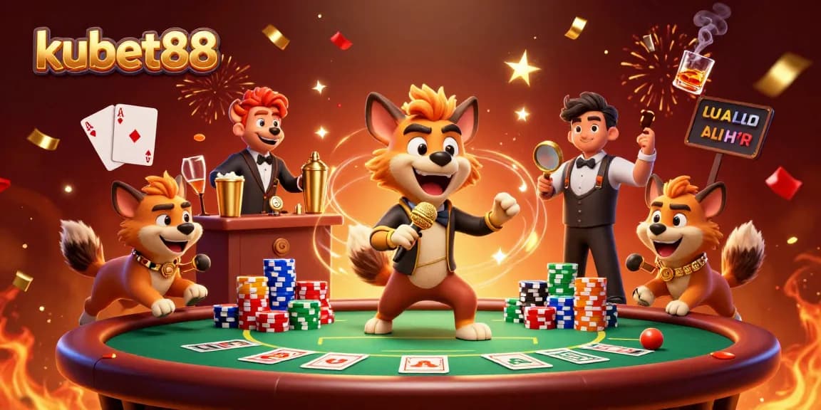Enjoy the excitement at kubet88 with lively hyenas in a vibrant casino setting, showcasing unique gaming experiences.
