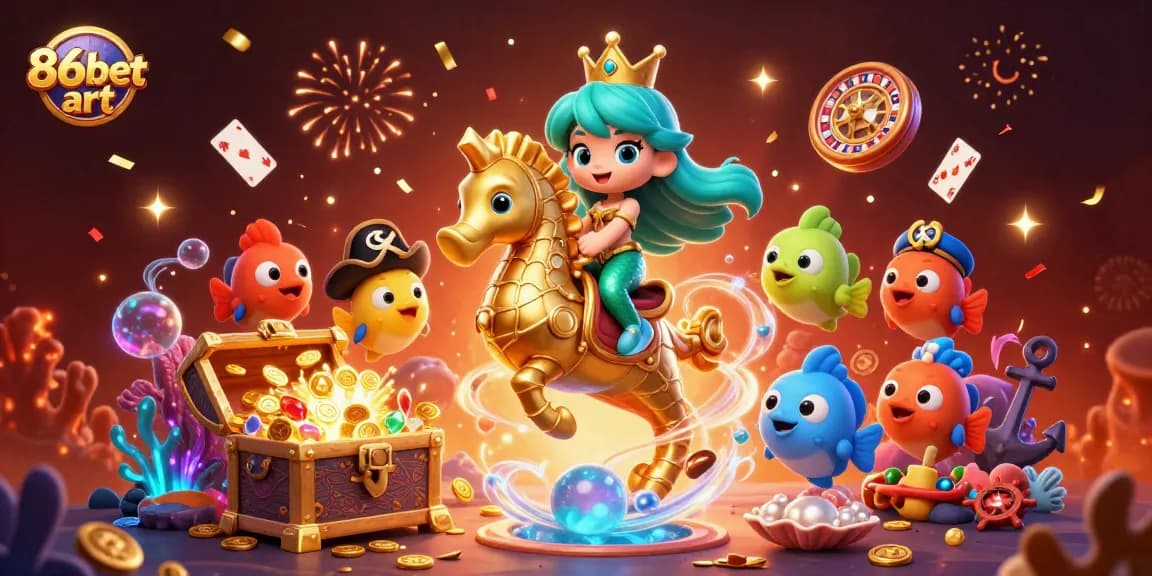 Experience the thrill of 86bet art with a vibrant 3D casino adventure featuring mermaids and treasure.