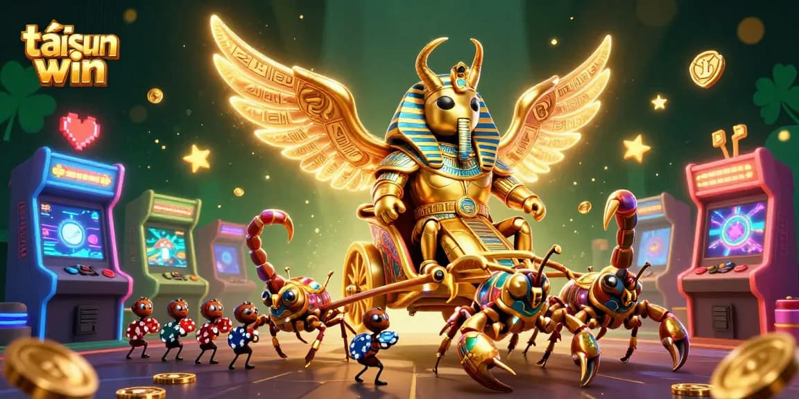 Experience excitement with tải sun win in this vibrant 3D illustration of casino-themed characters and elements.