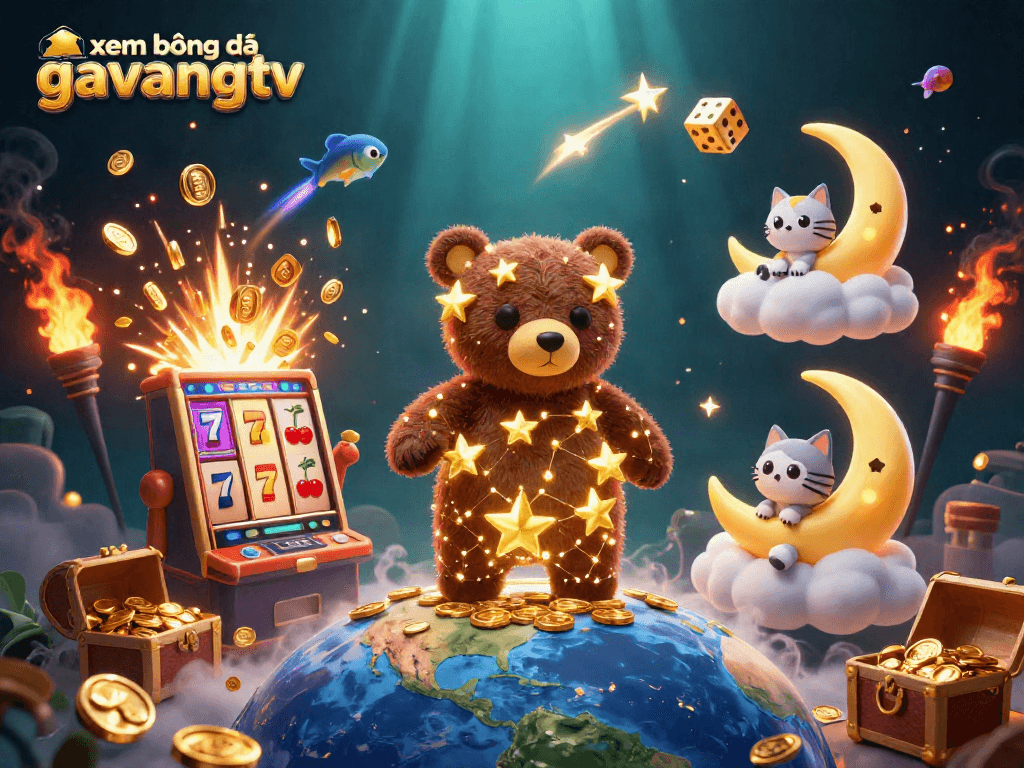 Engage with xem bóng đá gavangtv in a vibrant casino world filled with animated characters and excitement.