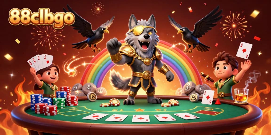 Engage in thrilling gameplay at 88clbgo with vibrant casino scene featuring iconic symbols and characters.