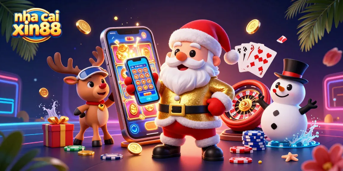 Spin to win with nha cai xin88, featuring festive characters in a vibrant casino atmosphere.