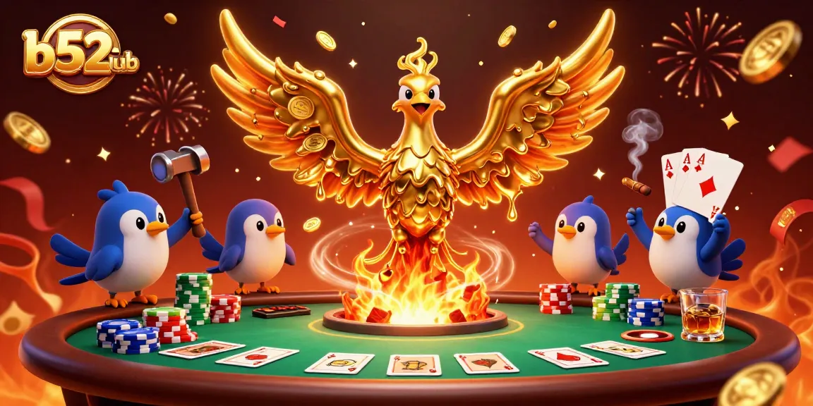 Engage with b52club's thrilling gaming experience featuring unique elements like molten phoenix and poker.