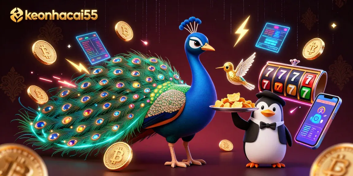 Experience excitement with keonhacai55 as the peacock and friends showcase thrilling slot gaming elements.