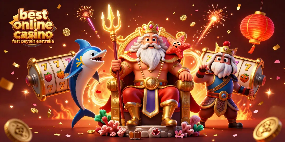 Experience the excitement at the best online casino fast payout australia with vibrant 3D characters and festive elements.