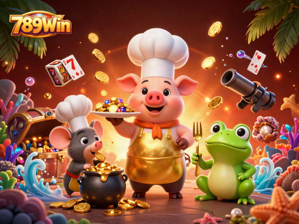 Spin and win at 789Win casino with golden coins and vibrant gaming elements
