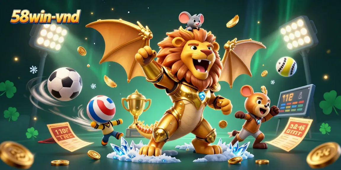 Experience thrilling sports action with 58win-vnd's vibrant gambling scene featuring a dynamic chimera.