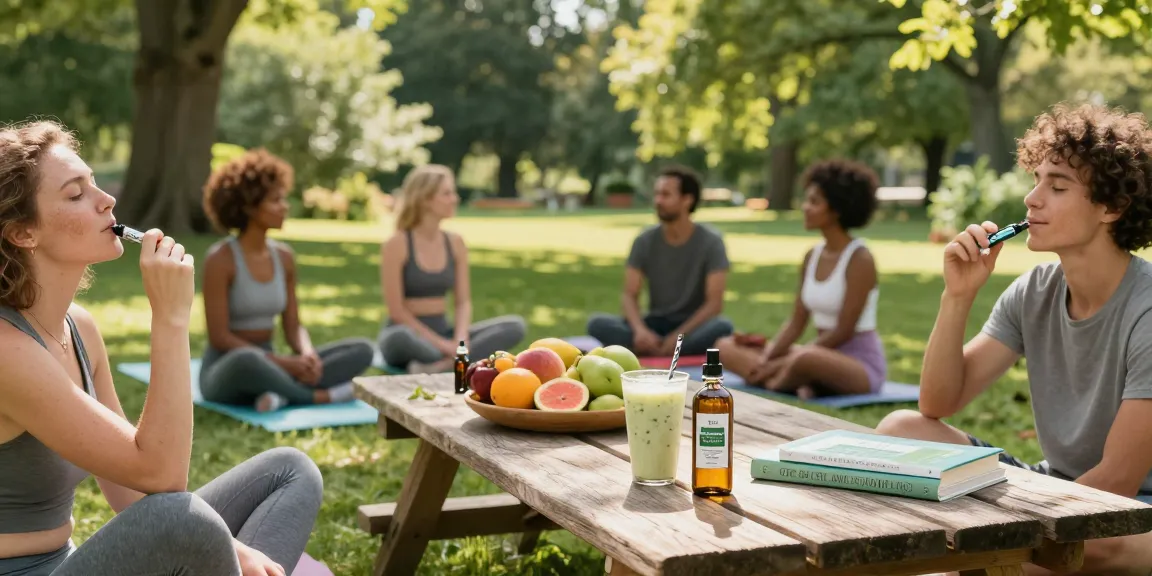 Explore strong THC vapes UK in natural wellness settings, showcasing organic hemp oil and relaxing outdoor moments.