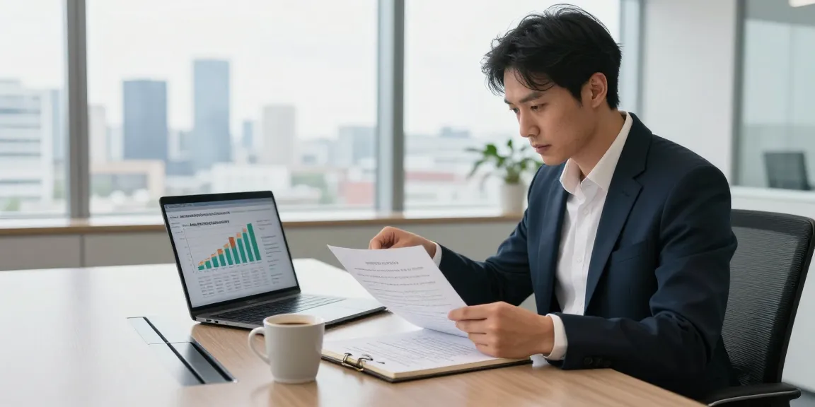 Professional reviewing merchant cash advance Ireland trends in a modern office.