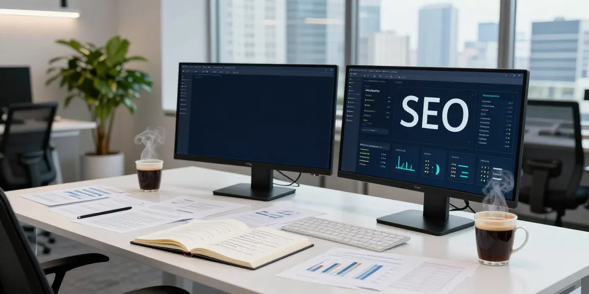 Digital marketer analyzing instant indexing data in a modern office.