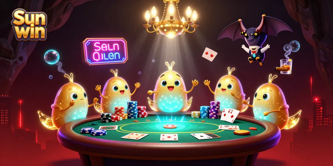 Experience excitement at Sun win casino with glowing worms lighting up vibrant poker action.