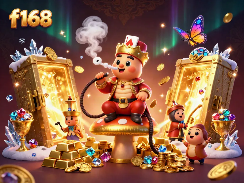 Win big with f168 in this casino-inspired 3D scene full of treasures and excitement.
