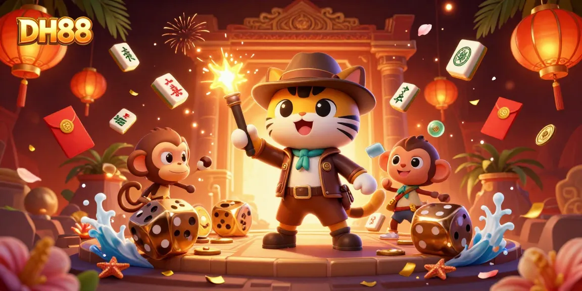 Engage in thrilling casino adventures at DH88 with an archaeologist cat discovering golden artifacts.