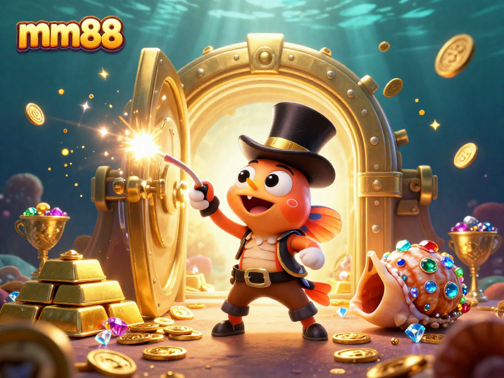 Experience thrilling gaming adventures with mm88 as a sparkling anglerfish and pirate shrimp uncover treasures.