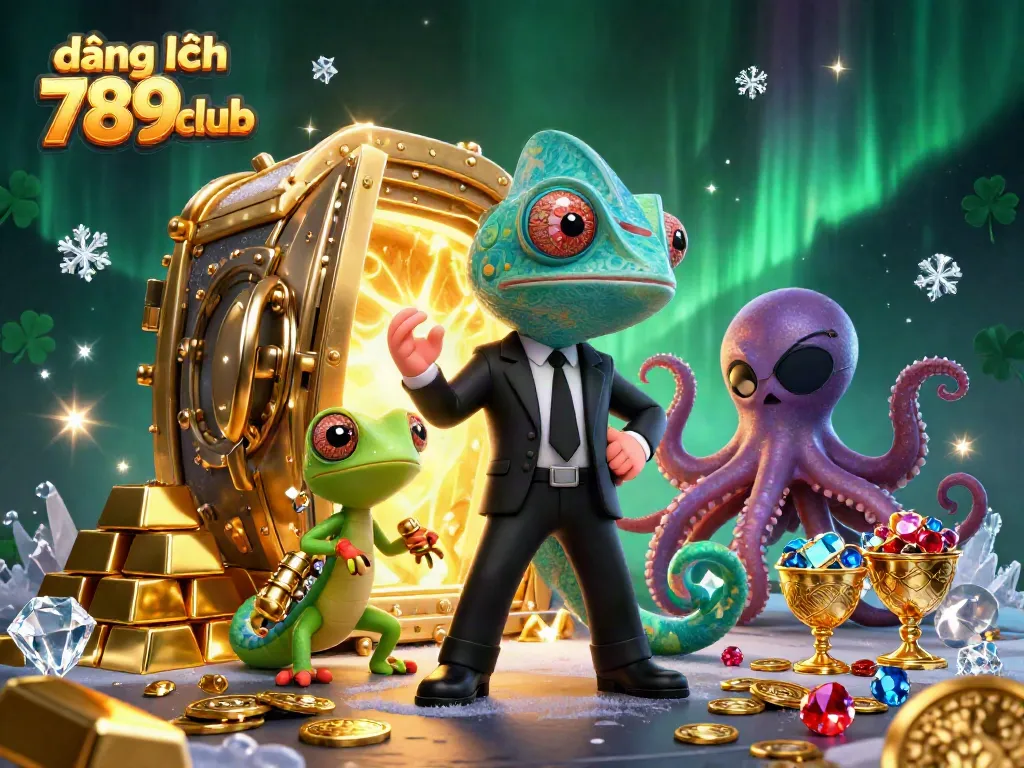 Register at 789club with a dynamic 3D casino illustration featuring engaging characters and vibrant gold