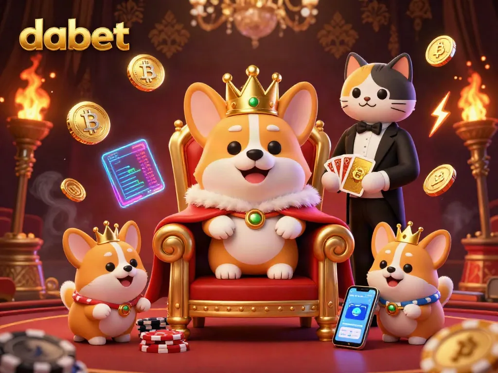 dabet invites players to enjoy an exciting casino experience with a royal corgi and 3D crypto elements.